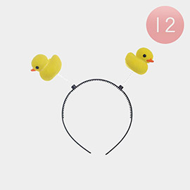 12PCS - Yellow Duck Headbands