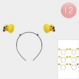 12PCS - Yellow Duck Headbands