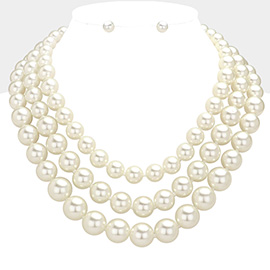 Triple Layered Pearl Necklace