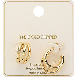 14K Gold Dipped Triple Hoop Tango Earrings