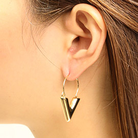 14K Gold Dipped Essential V Hoop Earrings