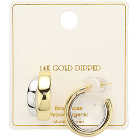 14K Gold Dipped Ripple Hoop Earrings