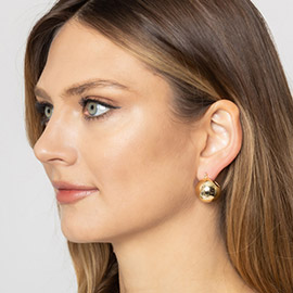 14K Gold Dipped Ball Shape Pin Catch Earrings