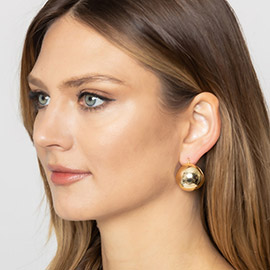 14K Gold Dipped Ball Shape Pin Catch Earrings