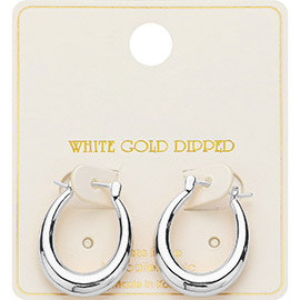 14K Gold Dipped Oval Hoop Pin Catch Earrings