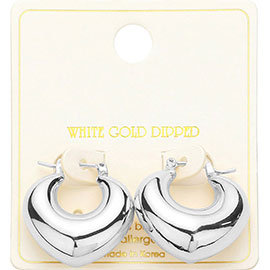 White Gold Dipped Puffed Pin Catch Earrings