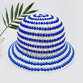 Pearl Rhinestone Embellished Bucket Hat