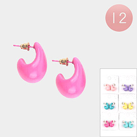 12Pairs - Resin Teardrop Earrings