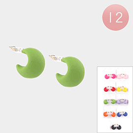 12Pairs  - Chunky Mini Hoop Earrings