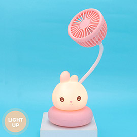 Mini Bunny LED Night Light Desk Fan