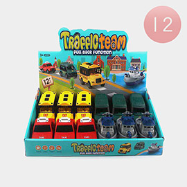 12PCS - Traffic Team Pull Back Function Toys