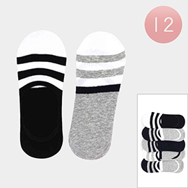 12Pairs - Striped Pointed Socks