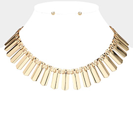 Abstract Metal Bar Collar Necklace