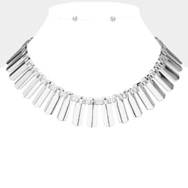 Abstract Metal Bar Collar Necklace