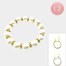 12PCS - Pearl Stretch Bracelets