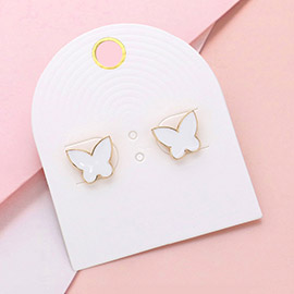 Enamel Butterfly Stud Earrings