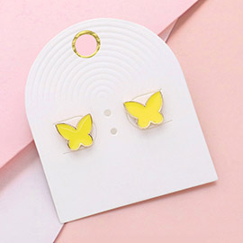 Enamel Butterfly Stud Earrings