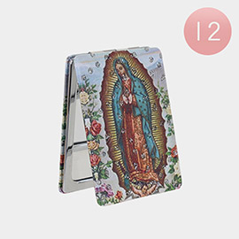 12PCS - Virgin de Guadalupe Printed Compact Mirrors