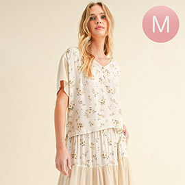 Medium - Womens Floral Flowy Top