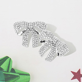 Rhinestone Paved Bow Earrings