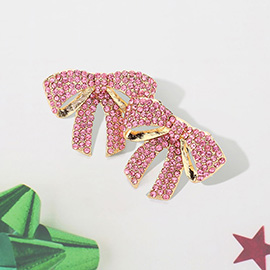 Rhinestone Paved Bow Earrings