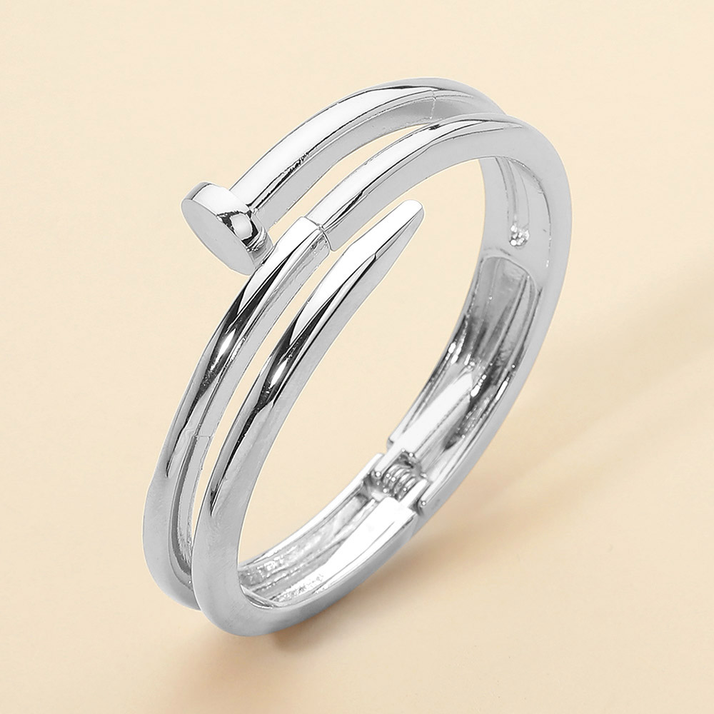 Metal Nail Hinged Bangle Bracelet