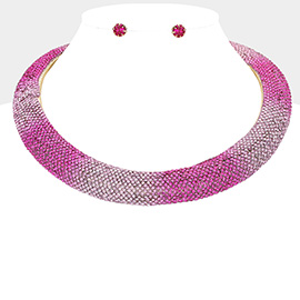 Rhinestone Paved Chunky Necklace