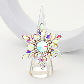 Round Marquise Stone Embellished Snowflake Stretch Ring