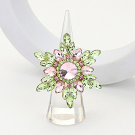 Round Marquise Stone Embellished Snowflake Stretch Ring