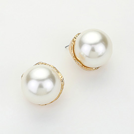 Elegant Round Pearl Earrings