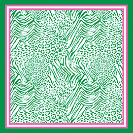 Zebra Leopard Pattern Printed Square Silky Satin Scarf Shawl