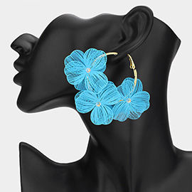 Triple Cut Out Flower Hoop Earrings