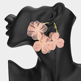 Triple Cut Out Flower Hoop Earrings