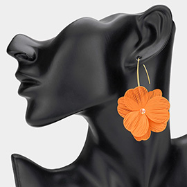 Metal Cut Out Flower Dangle Earrings
