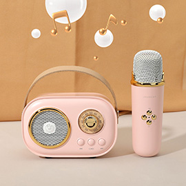 Mini Retro  Karaoke Machine Portable Bluetooth Speaker with Microphone