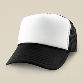 Plain Two Tone Mesh Back Trucker Hat