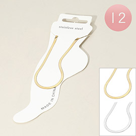 12PCS - Stainless Steel Herringbone Chain Anklets