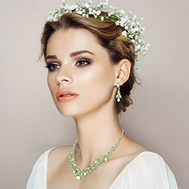 Teardrop Stone Cluster Flower Embellished Necklace