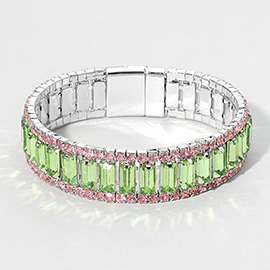 Baguette Stone Cluster Magnetic Evening Bracelet