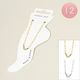 12PCS - Stainless Steel Star Engraved Chain Anklets