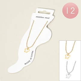 12PCS - Stainless Steel Butterfly Charm Anklets