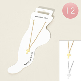 12PCS - Stainless Steel Cross Charm Anklets