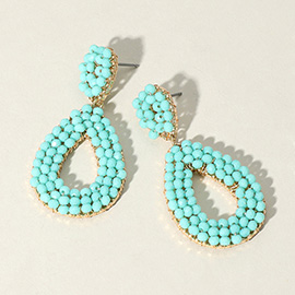 Seed Beaded Teardrop Dangle Earrings