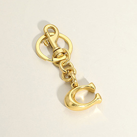 Metal Initial C Keychain / Bag Charm