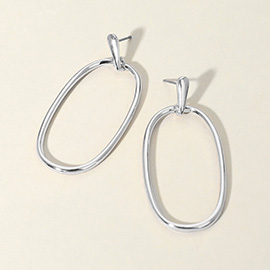 Metal Oval Ring Dangle Earrings