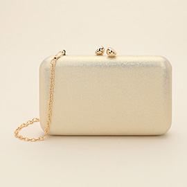 Plain Shimmer Evening Clutch Bag / Crossbody Bag