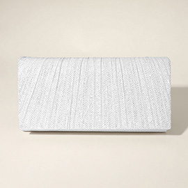 Pleated Shimmery Evening Clutch / Crossbody Bag