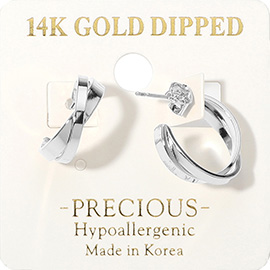 14K Gold Dipped Hypoallergenic Twisted Hoop Earrings