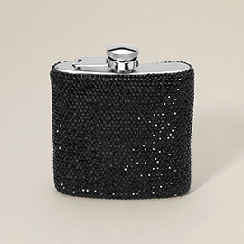 6oz Bling Studded Stainless Steel Square Hip Flask