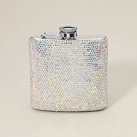 6oz Bling Studded Stainless Steel Square Hip Flask
